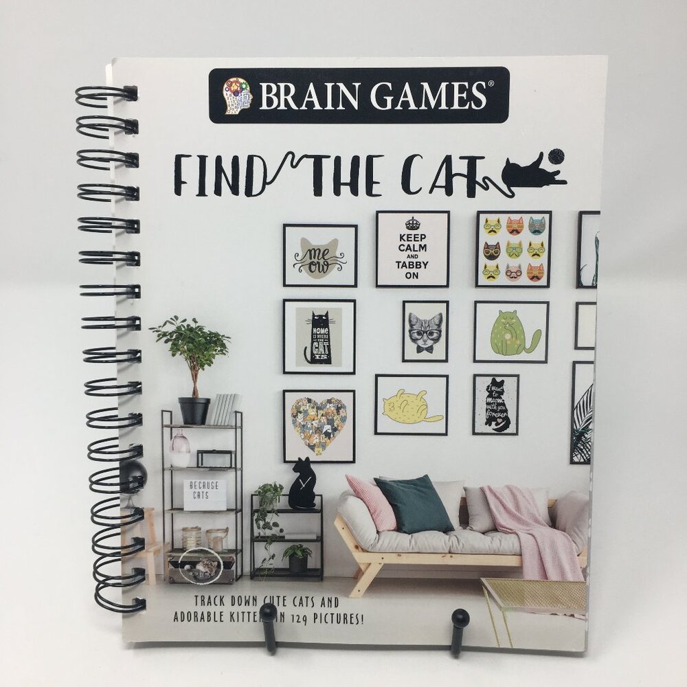 Brain Games Find the Cat Mental Exercises Softbound Spiralbound Book